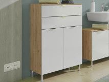 Commode MANAU 2 deuren en 2 lades grandson eik/wit 