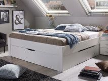 Bed SCARLETT 180x200 cm wit met drie lades