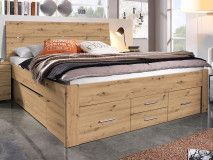 Bed SCARLETT 180x200 cm artisan eik met zes lades met hoofdeinde