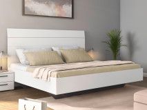 Tweepersoonsbed FLORILLA 180x200 cm wit 