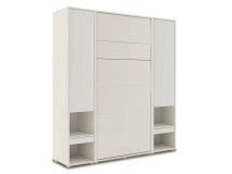 Opklapbed CONCEPTION PRO 90x200 cm kasjmier (verticaal) met kasten met matras