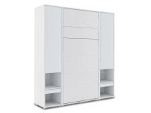 Opklapbed CONCEPTION PRO 90x200 cm mat wit (verticaal) met kasten 