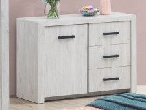Commode ELVITALIC 1 deur en 3 lades gebleekte eik