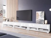 TV-meubel ACAPULCO 3 klapdeur 300 cm wit/hoogglans wit
