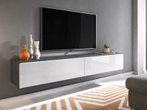 TV-meubel DUBAI 2 klapdeuren 180 cm matera/hoogglans wit