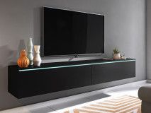 TV-meubel DUBAI 2 klapdeuren 180 cm zwart