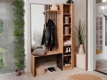 Vestiaire MEDINA 1 deur 122 cm artisan eik/antraciet