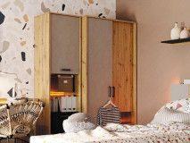 Kast BIC 2 deuren 1 lade artisan eik/zijde grijs 