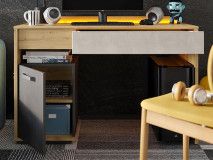 Bureau BIC 1 deur 2 lades artisan eik/zijde grijs 