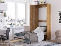Opklapbed TEMA 90x200 cm burgunder oak 