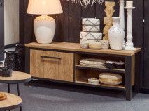 Tv-meubel LOVELY 1 deur oranje teck 