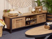 Tv-meubel LOVELY 2 deuren oranje teck