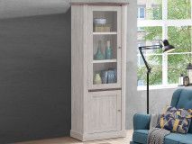 Vitrinekast NELI 2 deuren witte eik/herfst eik 