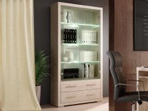 Vitrinekast VEIGAR 2 deuren 2 lades lichte santana