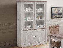 Vitrinekast NELI 4 deuren witte eik/herfst eik 