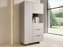 Vitrinekast CALLISTO 2 deuren 2 lades kasjmier