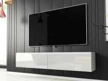 TV-meubel DUBAI 2 klapdeuren 140 cm wit/hoogglans wit
