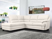 Converteerbare Hoekbank NEBRASKA met longchair links eco-leder wit