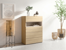 Commode VILLANOVA 4 lades barista eik