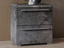 Nachtkastje INDIRA 2 lades kleurrijke leisteen met led