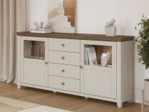 Dressoir EVOCO 2 deuren 4 laden kasjmier/eik dunin