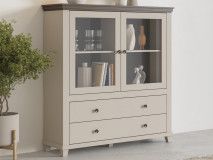 Vitrinekast EVOCO 2 deuren 2 laden kasjmier/eik dunin