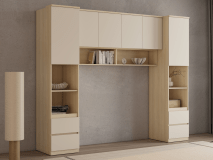 Bedombouw THEODORA 160 cm lindberg eik/zandkleur halfopen