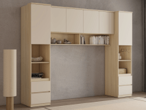 Bedombouw THEODORA 180 cm lindberg eik/zandkleur halfopen