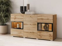 Commode BABEL 2 deuren en 3 lades wotan eik