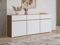 Dressoir CROSSAIR 3 deuren 3 lades wit/wotan eik