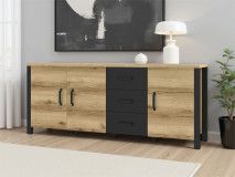 Dressoir OLIANNE 3 deuren 3 lades natuurlijke eik