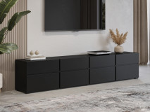 Tv-meubel CROSSAIR 4 klapdeuren 4 lades zwart