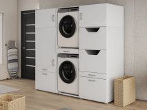 Kast WASHING 2 machines boven elkaar LARGE wit