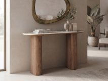 Console EVORYA 120 cm wit marmer/hout