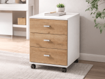 Ladekast LISBONNE 3 lades wit/ navarra eik