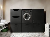 Kast WASHING 1 machine met 2 kasten MEDIUM zwart