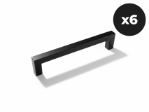 Set van 6 handgrepen WASHING zwart