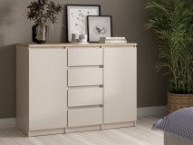 Commode NAIADE 2 deuren 4 lades kasjmier/jackson eik