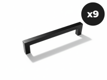 Set van 9 handgrepen WASHING zwart