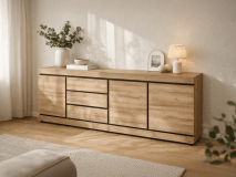 Dressoir MARNOIX 3 deuren en 3 lades franse eik