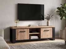 Tv-meubel ESTEBAN 2 deuren industriële eik 