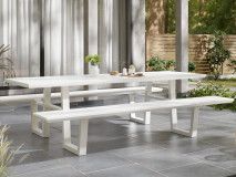Picknicktafel VICENZA 240 cm aluminium wit