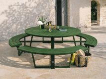 Ronde picknicktafel PERUGIA 8 personen aluminium groen