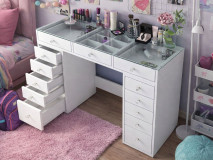 Make-up tafel JESSIE 13 lades wit