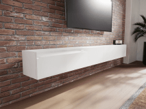 Tv-meubel KINGSTON 2 klapdeuren 245 cm wit/hoogglans wit