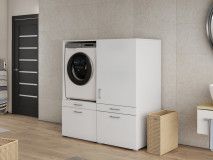 Kast WASHING 1 machine met kast 1 deur 2 lades MEDIUM wit
