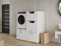 Kast WASHING 1 machine met kast voor wasgoed MEDIUM wit