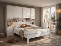 Bed en brugkast RIGA 160x200 cm wit
