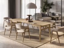 Verlengbare eettafel PLOTY 149>269 cm lichte eik