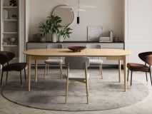 Verlengbare eettafel PLOTY 120>240 cm lichte eik